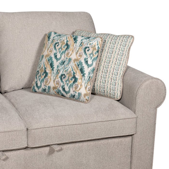 Sofa-lit sectionnel de droite Haven de Scott Living 4 pièces en tissu de chenille avec fauteuil long de rangement - gris