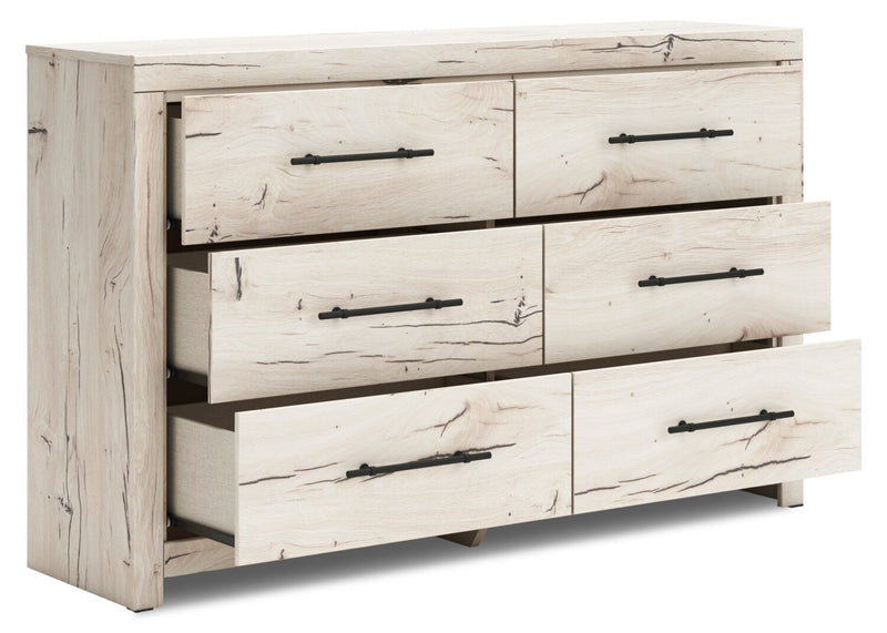 Commode de chambre à coucher Derekson de 58,7 po (L) x 36,5 po (H) à 6 tiroirs - blanc rustique