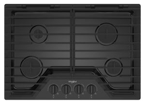 Surface de cuisson à gaz Whirlpool de 30 po avec grilles en fonte à charnières EZ-2-LiftMC - WCGK5030PB