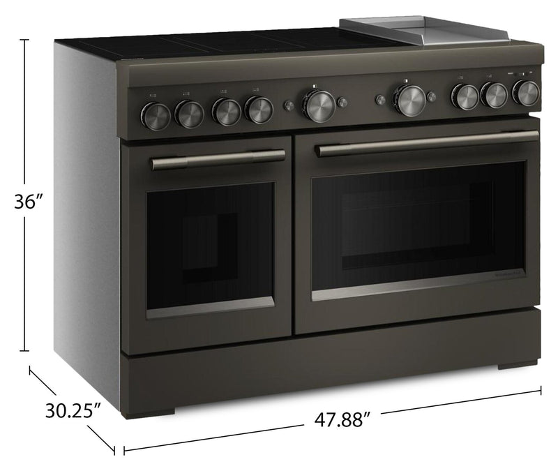 Cuisinière à induction amovible KitchenAid de 6,3 pi³ avec plaque chauffante - minerai noir - KFID948SBE