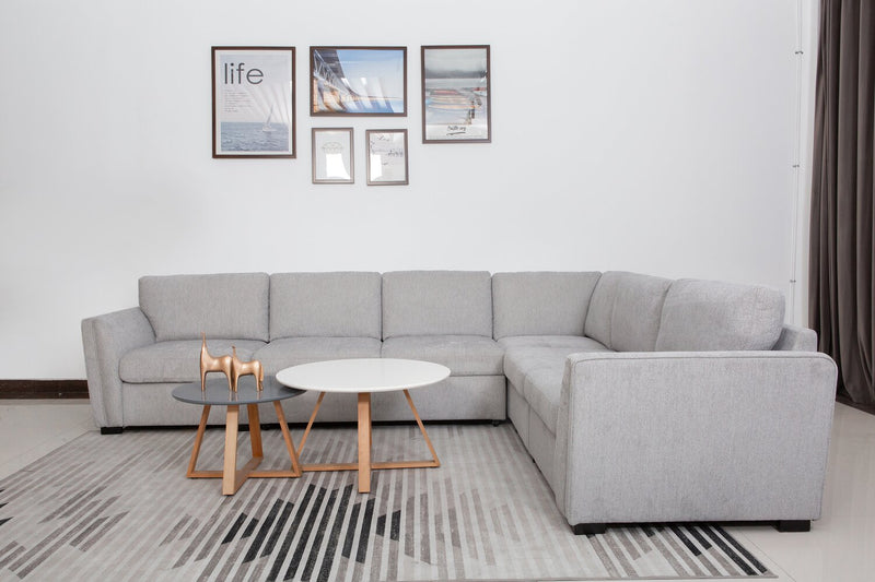 Sofa sectionnel Vault 5 pièces avec causeuse-lit et fauteuils de rangement - gris