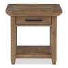 Table de bout rustique Cedar de 24 po avec tiroir de rangement - pin naturel