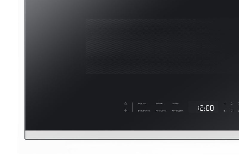 Four à micro-ondes à hotte intégrée Samsung de 2,1 pi³ avec 400 pi³/min et commandes tactiles en verre - verre blanc - ME21DB650012AC
