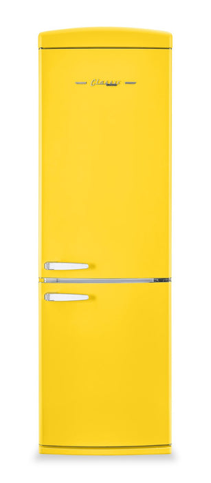 Réfrigérateur Classic Rétro par Unique de 24 po et de 12 pi3 à congélateur inférieur - jaune canari - UGP-340L Y AC