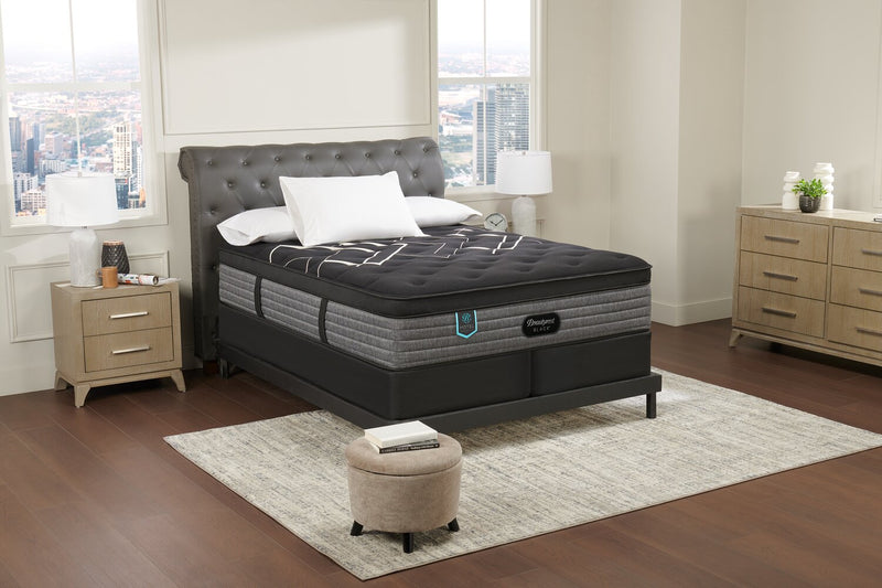 Ensemble matelas semi-ferme à Euro-plateau Presidential Suite de série Hotel de Beautyrest BlackMD pour très grand lit