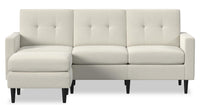  Sofa modulaire BLOK à accoudoirs à l’anglaise avec fauteuil long - bouclé ivoire