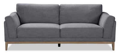 Valley 83.5" Fabric Sofa with Rubberwood Base and Legs - Pewter | Sofa Valley de 83,5 po en tissu avec base et pattes en hévéa - étain