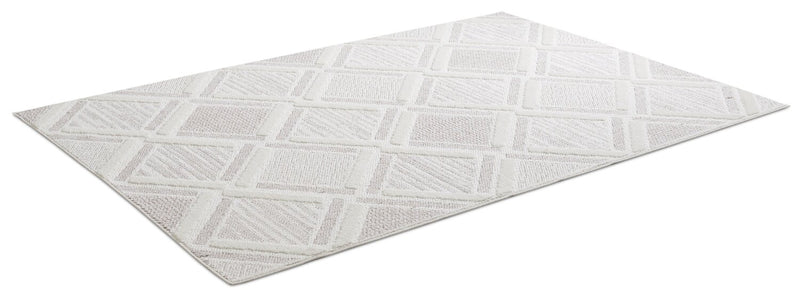 Carpette Knox beige à motif marocain - 6 pi 7 po x 9 pi 6 po