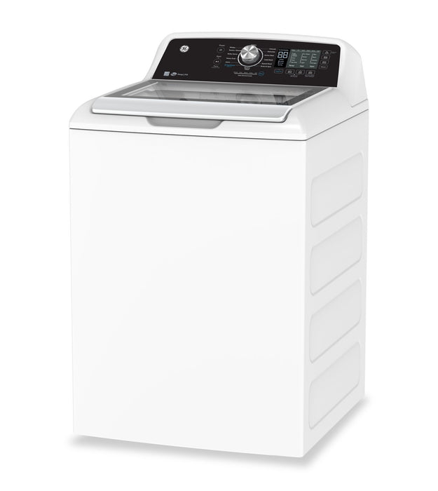 Laveuse à chargement par le haut de 5,3 pi3 et sécheuse à gaz de 7,4 pi3 de GE - blanches
