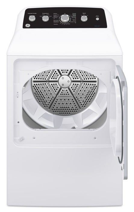 Sécheuse à gaz GE de 7,2 pi³ avec cycle SaniFresh - blanche - GTD49GBMRWS