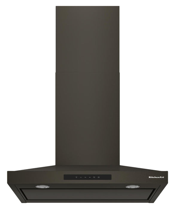 Hotte de cuisinière murale KitchenAid de 30 po de style auvent à 4 vitesses - minerai noir - KVWC730SBE