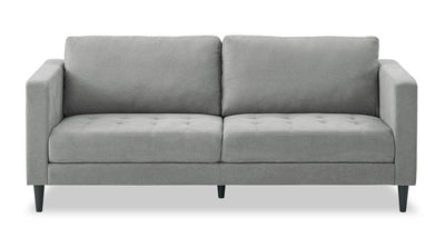 Metro 78" Fabric Sofa with Tufted Seat Cushions and Reversible Back Cushions - Grey | Sofa Metro de 78 po en tissu avec coussins de siège capitonnés et coussins de dossier réversibles - gris
