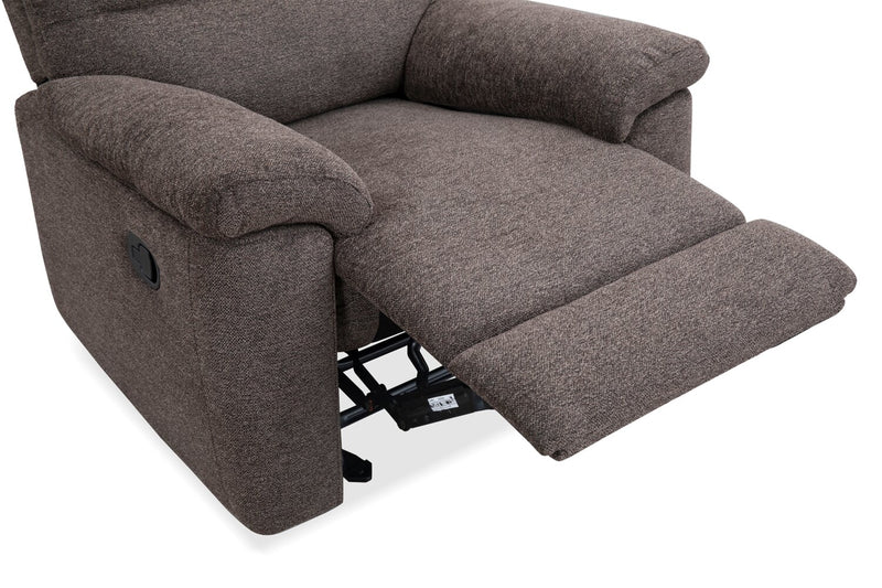 Fauteuil inclinable Jasper de 37 po en tissu de chenille - brun