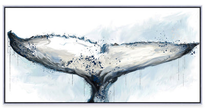 Whale Tail Framed Canvas with Hand Embellishment - 21.5" x 41.5" | Toile encadrée « Whale Tail » avec fioritures apposées à la main - 21,5 po x 41,5 po