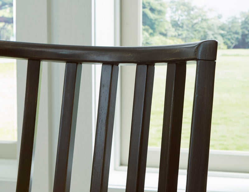 Chaise de salle à manger Shaw en tissu de polyester avec dossier à lattes - noire