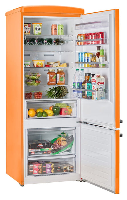 Réfrigérateur Classic Rétro d’Unique de 28 po et de 17 pi3 à congélateur inférieur - orange - UNQ-455L O AC