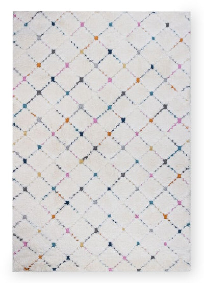Robin Multi-Colour Moroccan Shag Area Rug - 5'3" x 7'7" | Carpette à poil long Robin multicolore à motif marocain - 5 pi 3 po x 7 pi 7 po