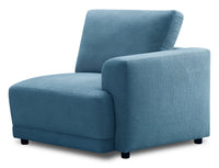  Fauteuil modulaire de droite Voyage en tissu avec coussins de dossier amovibles - bleu