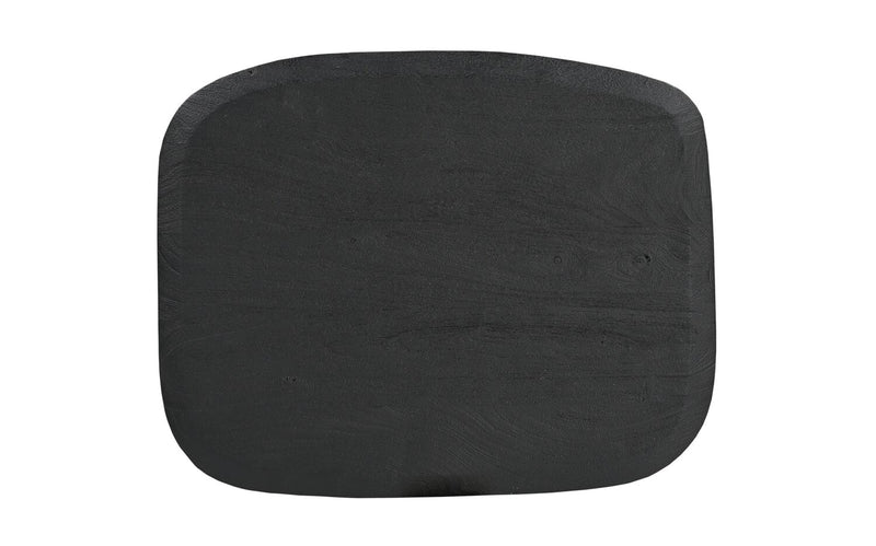 Table de bout moderne Abbot de 25 po en bois massif - noire