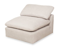  Fauteuil modulaire sans accoudoirs Eclipse de 38 po en tissu d’apparence lin avec coussins réversibles en duvet et plumes - beige lin