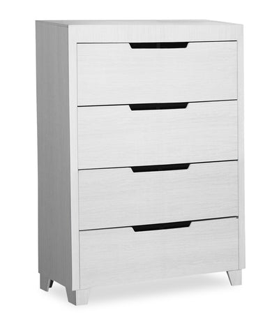 Elite Bedroom Chest of Drawers, 4-Drawer, 32"W x 46"H - White | Commode verticale de chambre à coucher Elite de 32 po (L) x 46 po (H) à 4 tiroirs - blanche