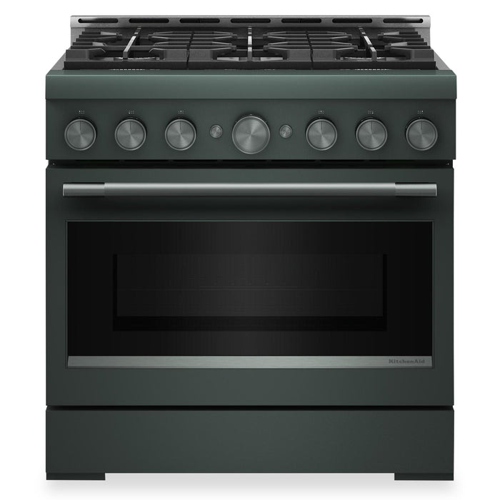 Cuisinière à gaz KitchenAid de 5,1 pi3 et de 36 po avec mode de friture à air sans préchauffage - genièvre - KFGS936SJP
