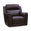 Fauteuil de massage à inclinaison électrique Vibe de 40 po en cuir véritable avec son immersif et appuie-tête électrique - brun
