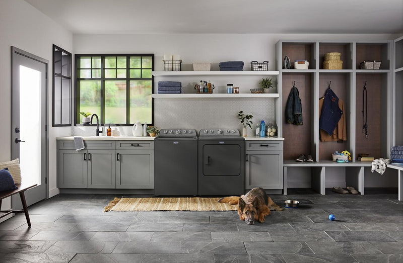 Laveuse à chargement par le haut 5,4 pi³ avec Animal Pet Pro et sécheuse à gaz 7,0 pi³ de Maytag - noir volcan 