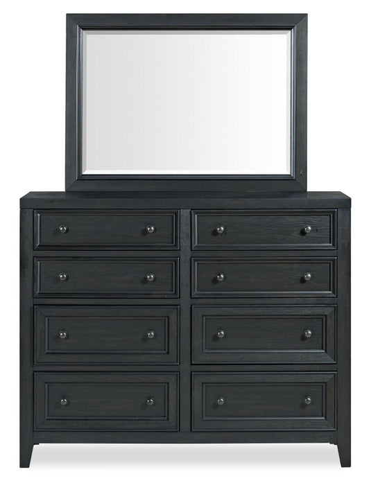 Commode Casa de 54 po (l) x 44 po (H) à 8 tiroirs en bois pour la chambre à coucher - noire
