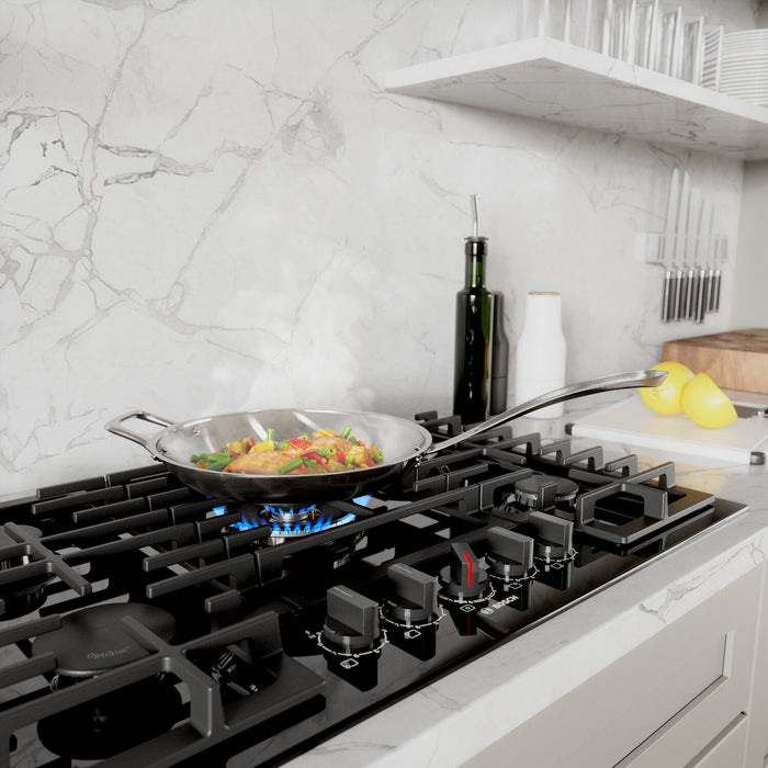 Surface de cuisson à gaz Bosch de série 800 de 30 po avec brûleur puissant à flamme double - NGM8049UC