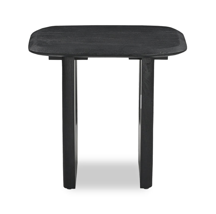 Table de bout moderne Abbot de 25 po en bois massif - noire