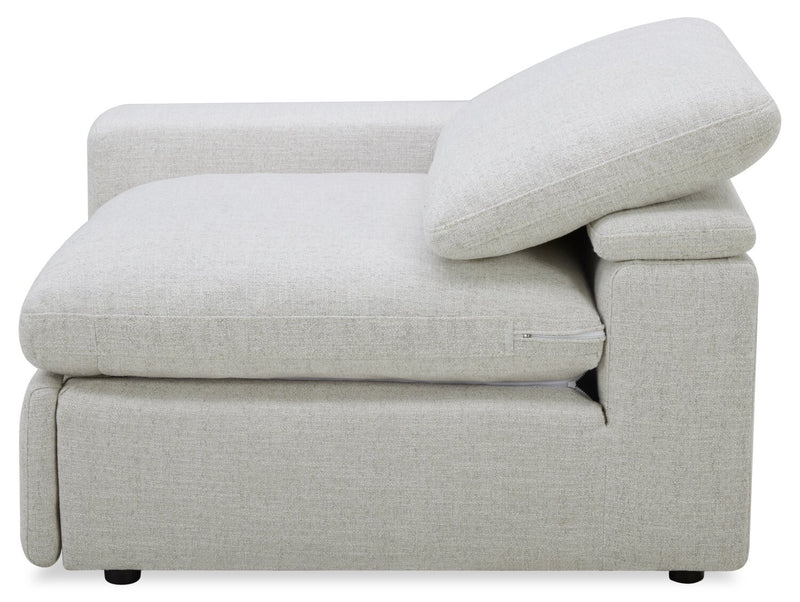 Fauteuil de gauche à inclinaison électrique modulaire Sky de 45,75 po en tissu avec coussins en duvet et plumes - blé Nathan