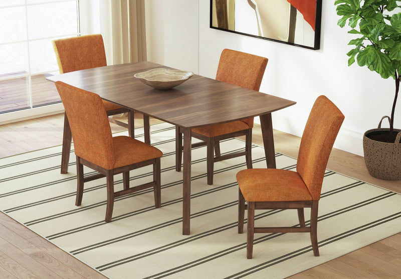 Chaise de salle à manger Rain avec siège et dossier rembourrés en tissu - orange