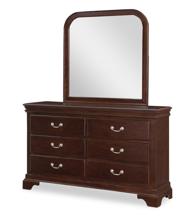 Miroir de commode de chambre à coucher Marco - brun cerisier