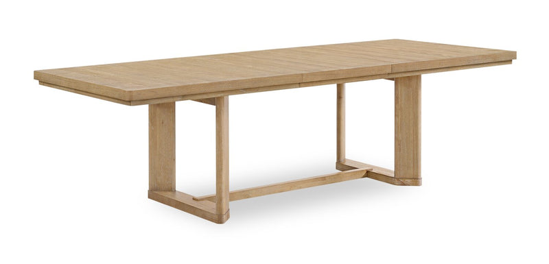 Ensemble de salle à manger Aspen 5 pièces avec table à rallonge, 80 po à 104 po et 4 chaises en tissu - naturel