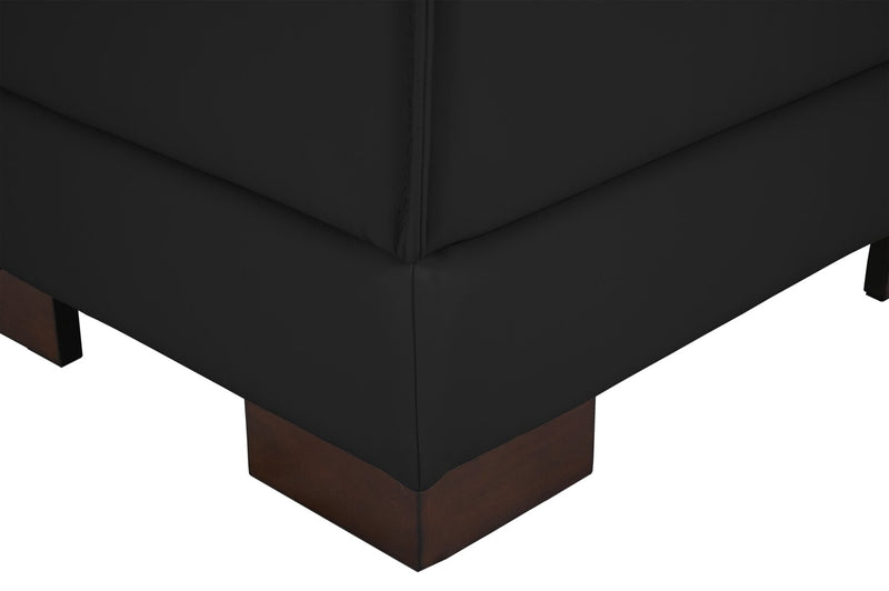 Sofa sectionnel de droite Citadel 3 pièces en cuir véritable de qualité supérieure avec pattes en bois - noir