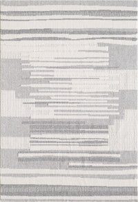  Carpette Rhodes grise à motif à carreaux - 6 pi 7 po x 9 pi 6 po