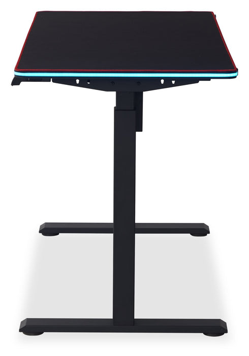 Bureau de jeu Finch de 47 po avec réglage électrique de la hauteur et éclairage à DEL RVB - noir