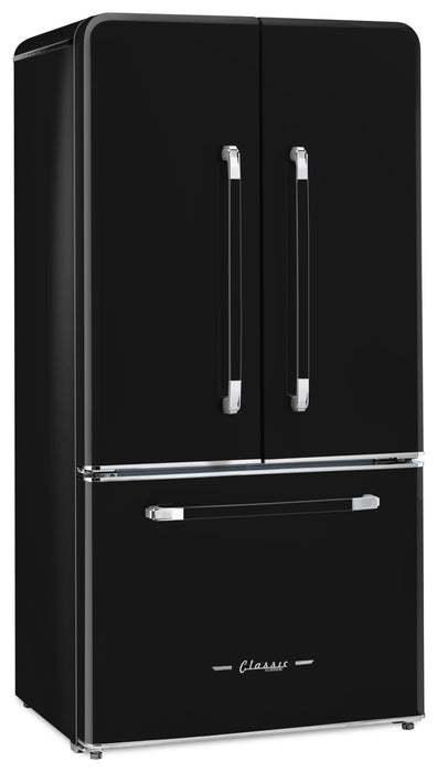 Réfrigérateur Classic Rétro par Unique de 36 po et de 21,4 pi3 de profondeur comptoir - noir minuit - UGP-595L B AC