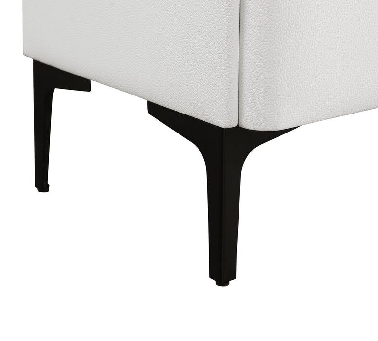 Table de nuit rembourrée Nova de 20,25 po (l) x 22,5 po (H) à 2 tiroirs avec dessus en pierre frittée - blanche