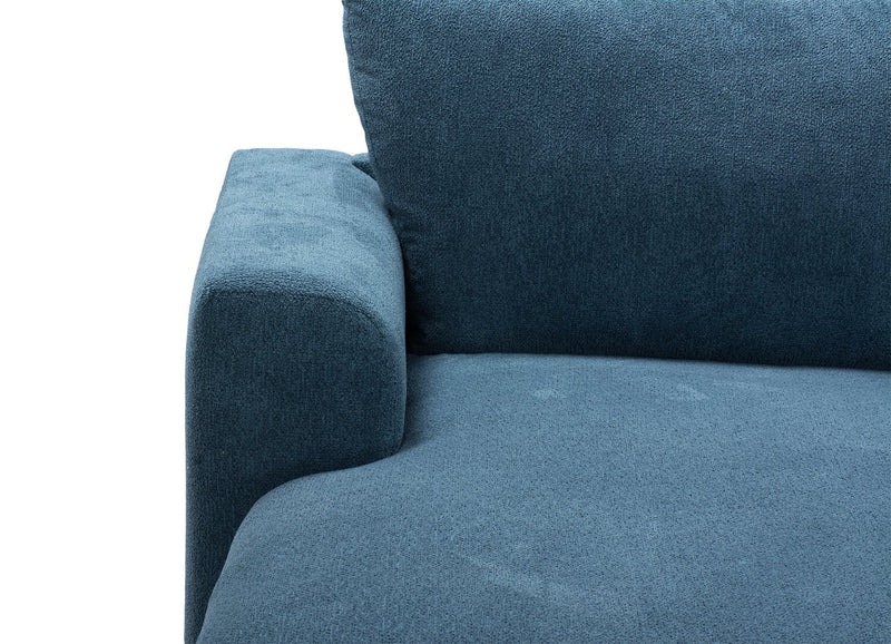 Sofa sectionnel modulaire de gauche Voyage 6 pièces en tissu avec console et coussins de dossier amovibles - bleu
