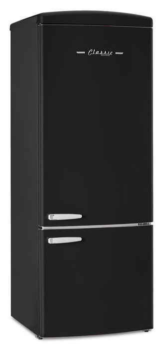 Réfrigérateur Classic Rétro d’Unique de 28 po et de 17 pi3 à congélateur inférieur - noir mat - UNQ-455L MB AC