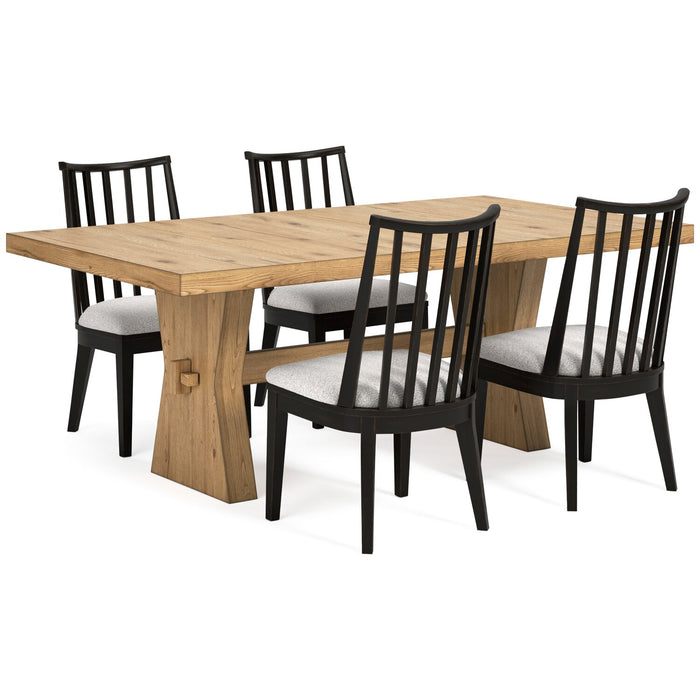Chaise de salle à manger Shaw en tissu de polyester avec dossier à lattes - noire