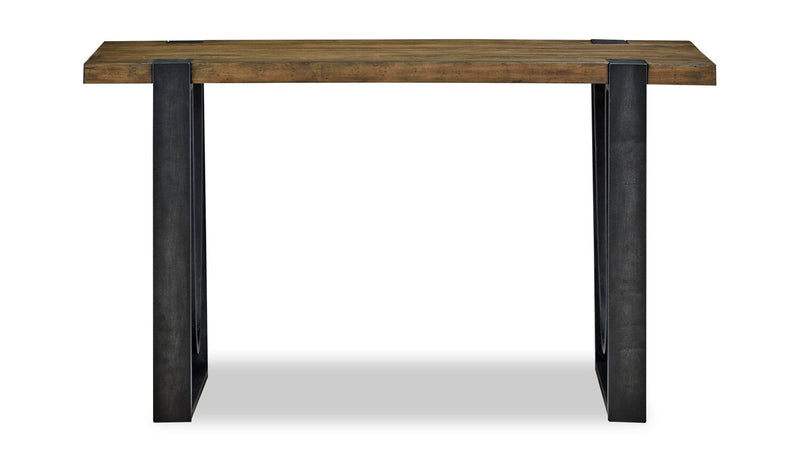 Table de salon industrielle Brewer de 50 po en bois massif - miel rustique