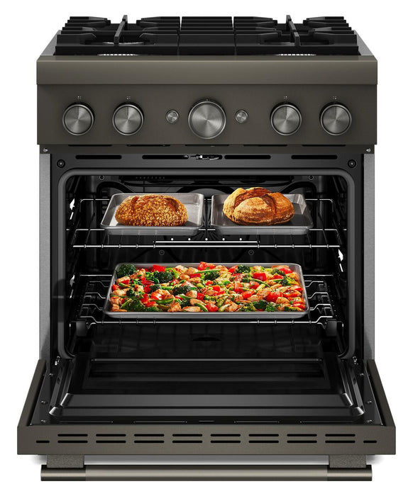 Cuisinière hybride KitchenAid de 4,1 pi3 avec mode de friture à air sans préchauffage - minerai noir - KFDS930SBE