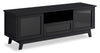 Meuble pour téléviseur Heston de 72 po de qualité supérieure avec rangement - chêne noir