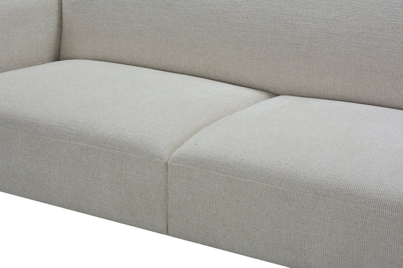 Sofa Sadie de 78,7 po en tissu avec pattes en hévéa - beige 