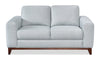 Causeuse River de 63,3 po en tissu d’apparence lin avec base et pattes en bois - grise