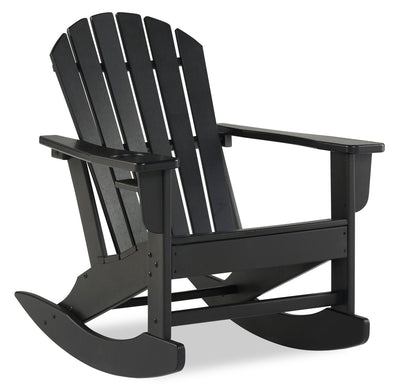 Bask Outdoor Patio Rocking Chair - High Density Plastic, UV & Weather Resistant - Black | Fauteuil berçant Bask pour la terrasse à l’extérieur, plastique haute densité, résistant aux rayons UV et aux intempéries - noir