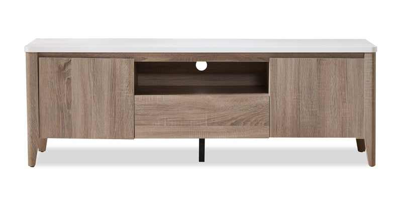 Meuble pour téléviseur moderne Carlton de 58.25 po avec rangement pour téléviseurs de jusqu’à 65 po - taupe foncé